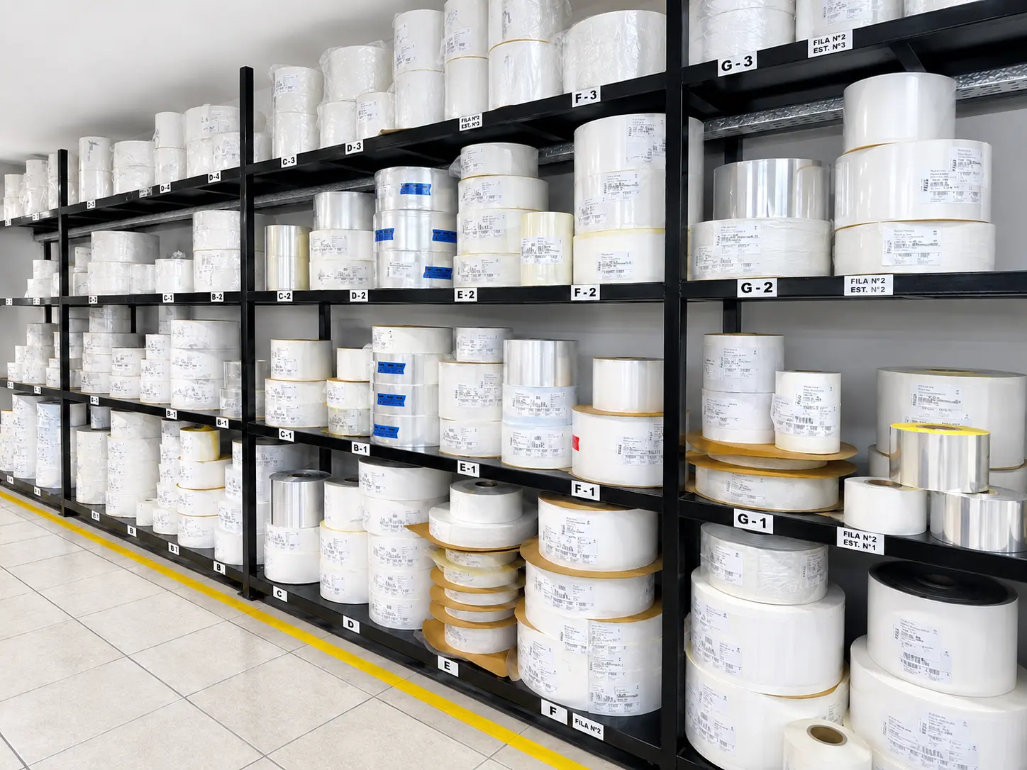 Muestras de materiales autoadhesivos